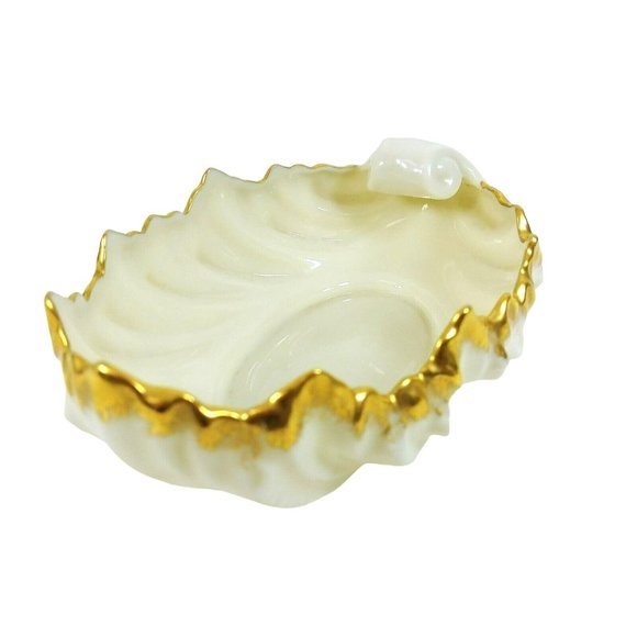 Lenox Acanthus Leaf Small Serving Bowl with Gold Rim - Picture 1 of 6